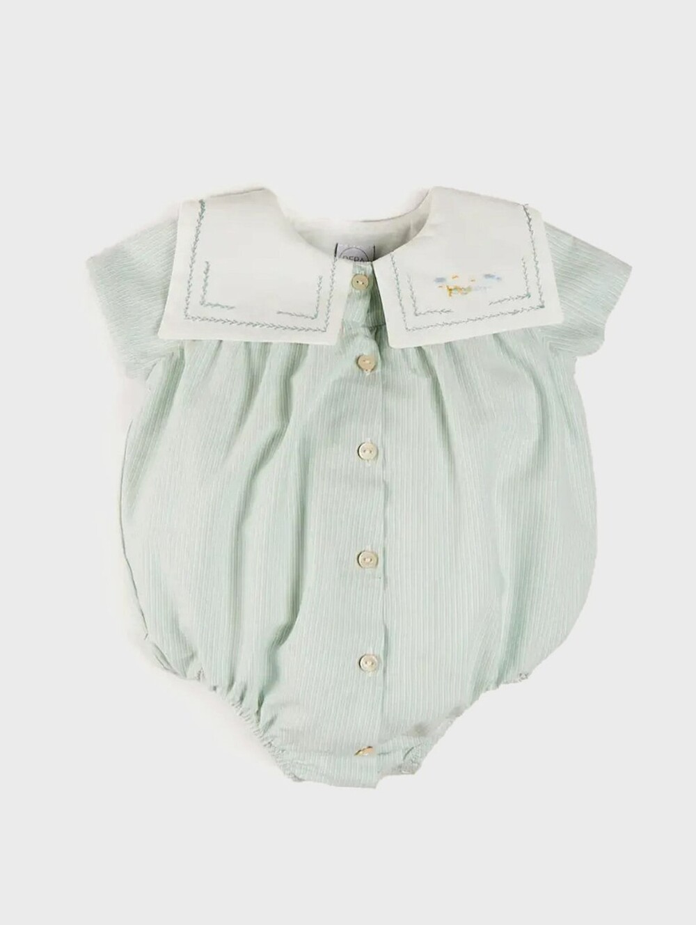 Pepa Kids Green Striped Sailor Collar One-Piece - Picture 3 of 3
